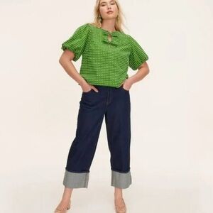 Women's High-Rise Straight Leg Wide Cuff Jeans - kate spade New York Sz 16